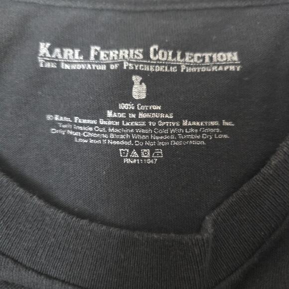 Jimi Hendrix L Karl Ferris Psychedelic Black T-Shirt Peace of Mind 69 - Picture 6 of 8